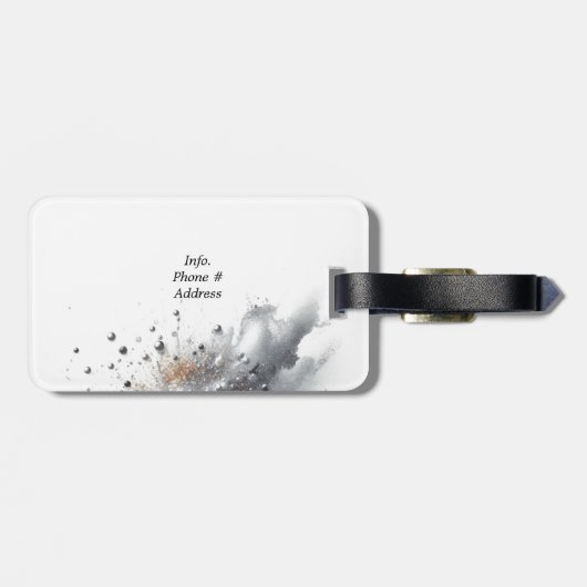 Silver Sequin Bow Silver Glitzer Gepäckanhänger (Rückseite horizontal)