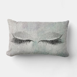 Silver Sequin Glitzer Black Painting Makeup Lashes Lendenkissen
