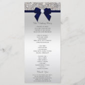 Silver Sequin Navy Blue Bow Wedding Program Programm (Rückseite)