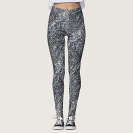 Silver Sequin Pattern Leggings