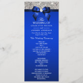 Silver Sequin Royal Blue Bow Wedding Program Programm (Vorderseite)