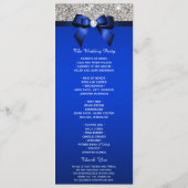 Silver Sequin Royal Blue Bow Wedding Program Programm (Rückseite)