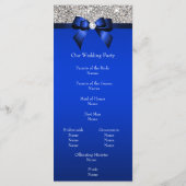 Silver Sequin Royal Blue Bow Wedding Program Programm (Rückseite)