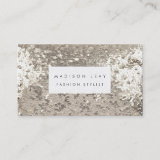 Silver Sequin Sequins Fashion Stylist Visitenkarte