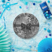 Silver Sequin und Black Bow Party Teller (Party)