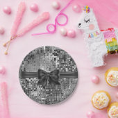 Silver Sequin und Black Bow Party Teller (Party)