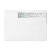 Silver Sequins Aquamarin Blue Bow und Diamond (Rückseite)