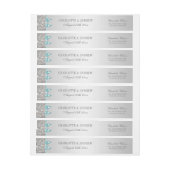 Silver Sequins Aquamarin Blue Bow und Diamond (Bogen)