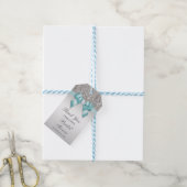 Silver Sequins Aquamarine Diamond Bow Brautparty Geschenkanhänger (Mit Garn)