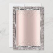 Silver Sequins Balloons Rose Gold Rentirement Einladung (Rückseite)