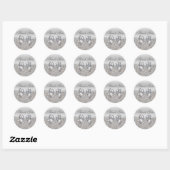 Silver Sequins Bow Danke Stickers (Blatt)