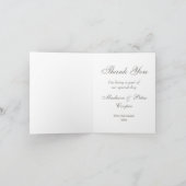 Silver Sequins, Bow & Diamond Wedding Vielen Dank Dankeskarte (Innenseite)