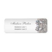 Silver Sequins Bow Wedding Personalisiert (Vorne)