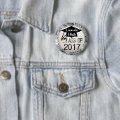 Silver Sequins Class of 2017 Abschluss Button (Beispiel)