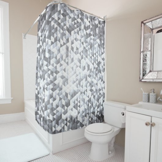 Silver Sequins: Glittering Mosaic Background Duschvorhang (Beispiel)
