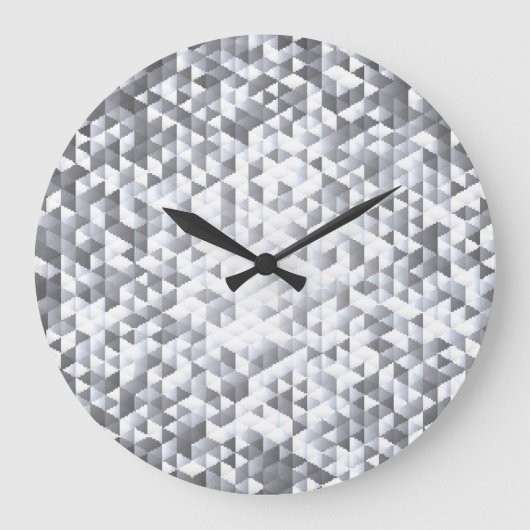 Silver Sequins: Glittering Mosaic Background Große Wanduhr (Vorderseite)