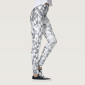 Silver Sequins: Glittering Mosaic Background Leggings (Rechts)