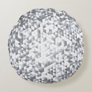 Silver Sequins: Glittering Mosaic Background Rundes Kissen