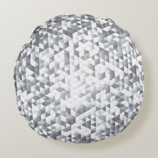 Silver Sequins: Glittering Mosaic Background Rundes Kissen