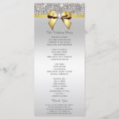 Silver Sequins Gold Diamond Bow Wedding Program Programm (Rückseite)