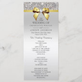 Silver Sequins Gold Diamond Bow Wedding Program Programm (Vorderseite)