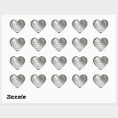 Silver Sequins Herz Sticker zum 25. Jubiläum (Blatt)