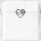 Silver Sequins Herz Sticker zum 25. Jubiläum (Tasche)