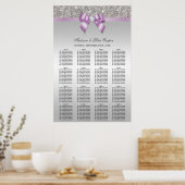 Silver Sequins Lilac Bow Wedding Chart Poster (Küche)