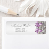 Silver Sequins Lilac Bow Wedding Personalisiert (Insitu)