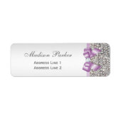 Silver Sequins Lilac Bow Wedding Personalisiert (Vorne)