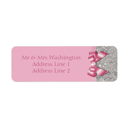 Silver Sequins Pink Bow und Diamond (Vorne)