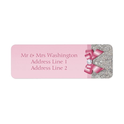 Silver Sequins Pink Diamond Bow (Vorne)