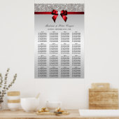 Silver Sequins Red Bow Wedding Chart Poster (Küche)