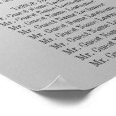 Silver Sequins und Bow Wedding Seating Chart Poster (Ecke)