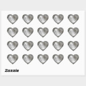 Silver Sequins Wedding Hearts Stickers (Blatt)
