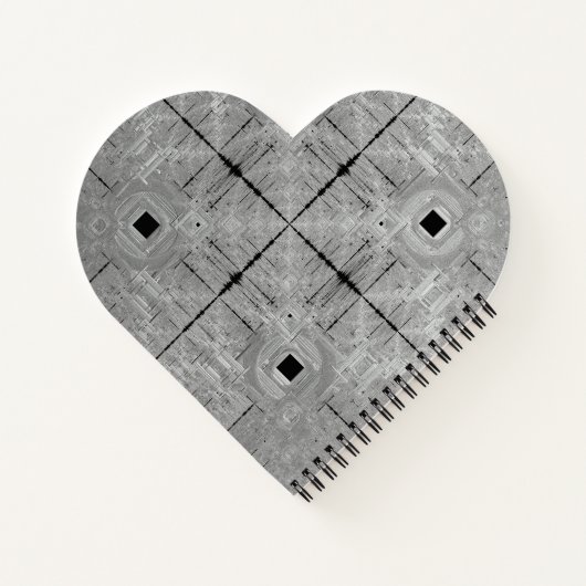 Silver Serenade Heart Shaped Spiral Notebook Notizblock (Rückseite)