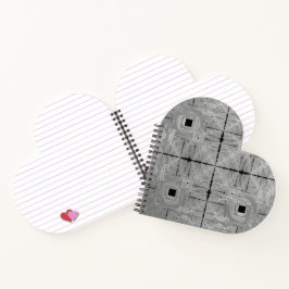 Silver Serenade Heart Shaped Spiral Notebook Notizblock
