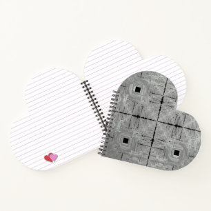 Silver Serenade Heart Shaped Spiral Notebook Notizblock