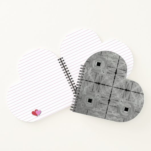 Silver Serenade Heart Shaped Spiral Notebook Notizblock (Innenseite)