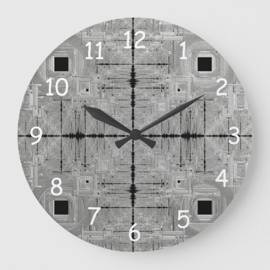 Silver Serenade Round Clock Große Wanduhr (Vorderseite)