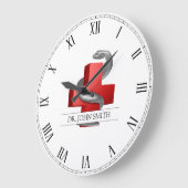 Silver Serpent Snake Große Wanduhr (Winkel)