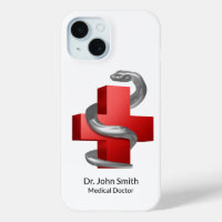 Silver Serpent Snake Rotes Medizinisches Kreuz Sym