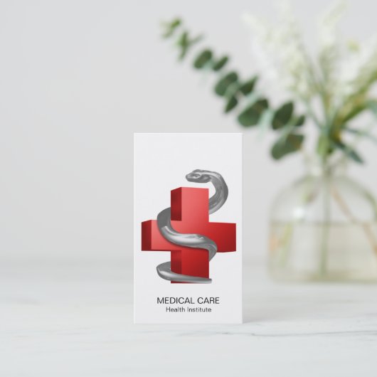 Silver Serpent Snake Visitenkarte (Stehend Vorderseite)