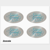 Silver Sheen Season's Greetings Sticker (Blatt)