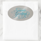 Silver Sheen Season's Greetings Sticker (Tasche)
