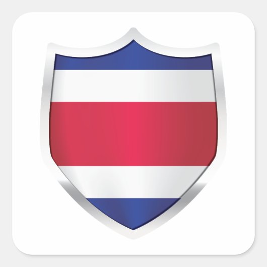 Silver Shield Flag Costa Rica Quadratischer Aufkleber (Vorderseite)