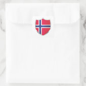 Silver Shield Flag Norwegen Quadratischer Aufkleber (Tasche)