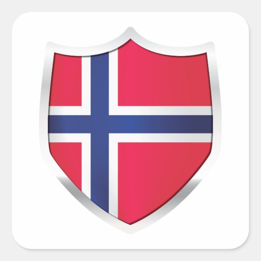 Silver Shield Flag Norwegen Quadratischer Aufkleber (Vorderseite)