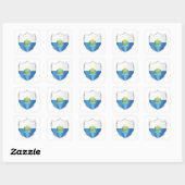 Silver Shield Flag San Marino Quadratischer Aufkleber (Blatt)