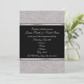 Silver Shimmer & Black Elegant Event Einladungen (Stehend Vorderseite)